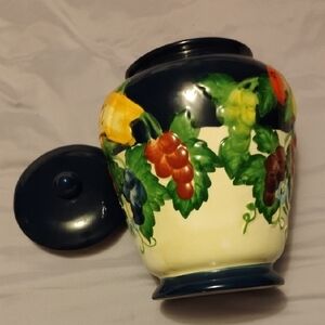 Decorative Ceramic Food Storage Jar with Lid - Multicolor